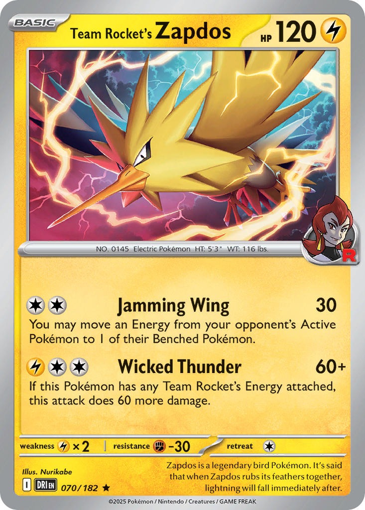 Team Rocket’s Zapdos 070/182