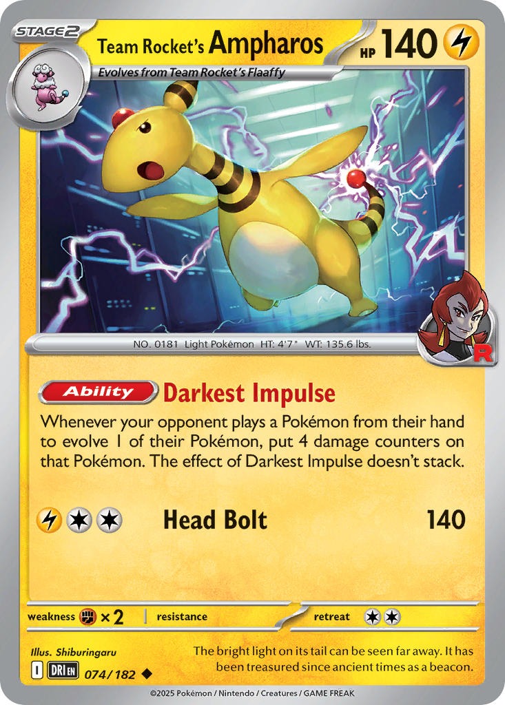 Team Rocket’s Ampharos 074/182