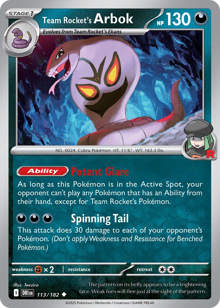 Team Rocket’s Arbok 113/182
