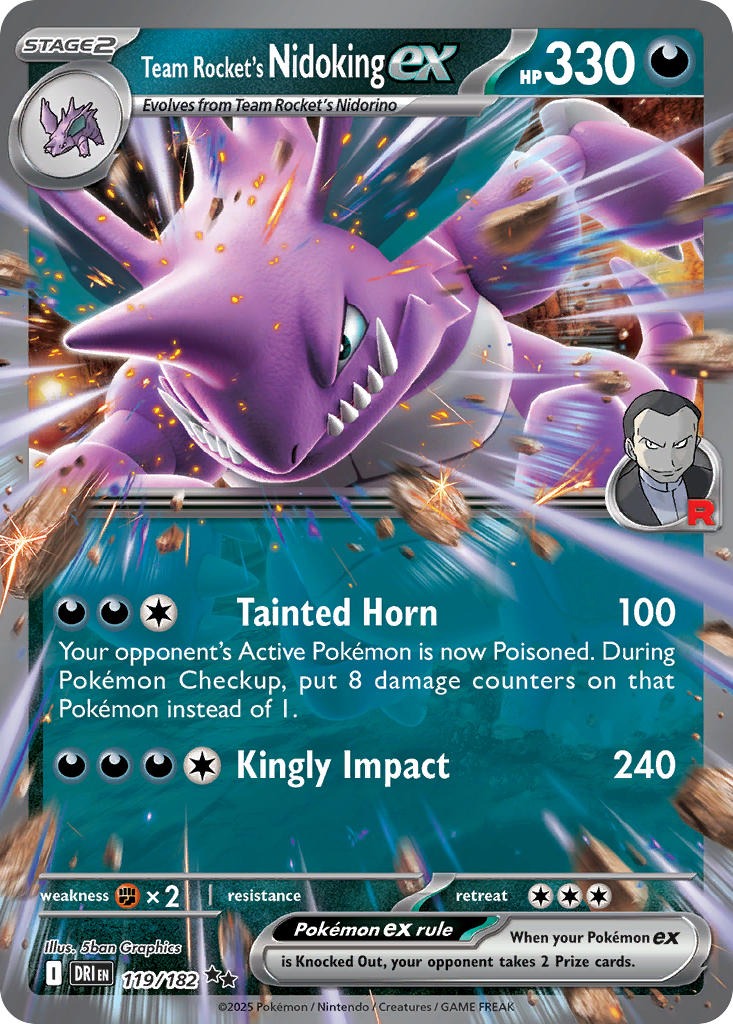 Team Rocket’s Nidoking ex 119/182