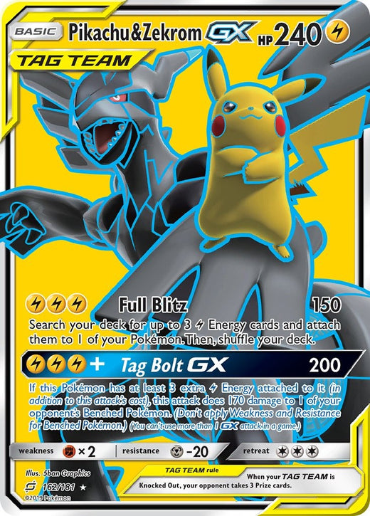 Pikachu & Zekrom GX 162/181
