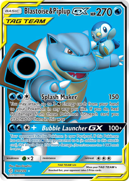 Blastoise & Piplup GX 214/236