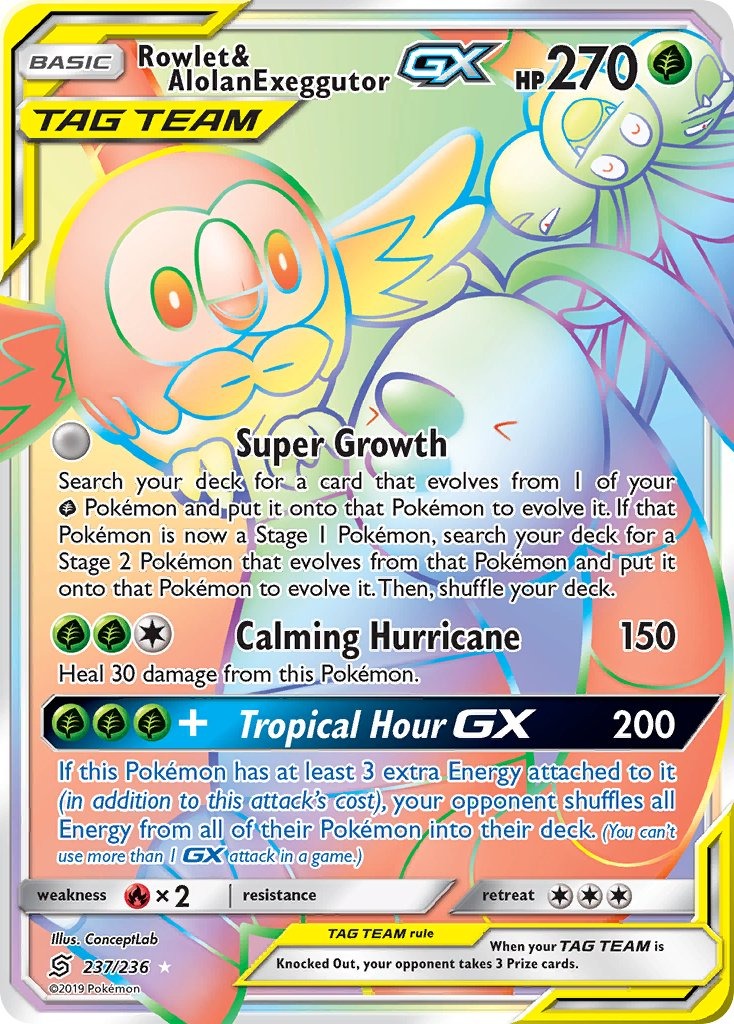 Rowlet & Alolan Exeggutor GX 237/236