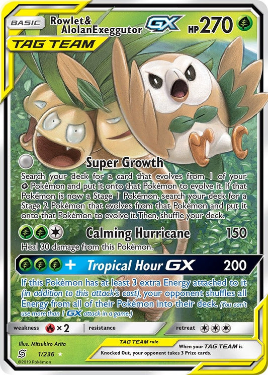 Rowlet & Alolan Exeggutor GX 001/236