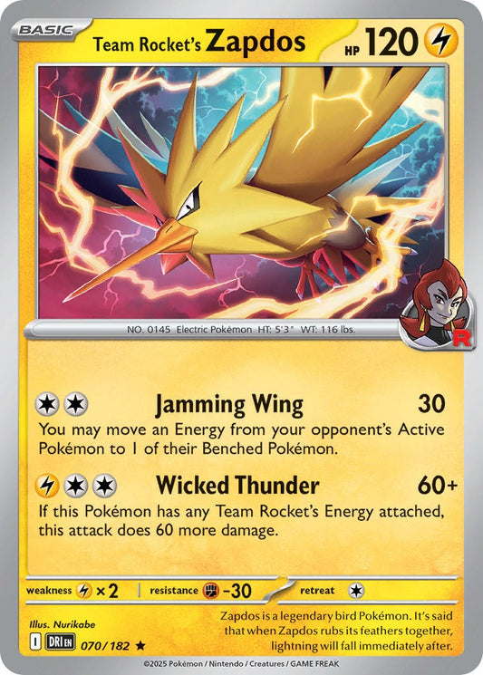 Team Rocket’s Zapdos 070/182